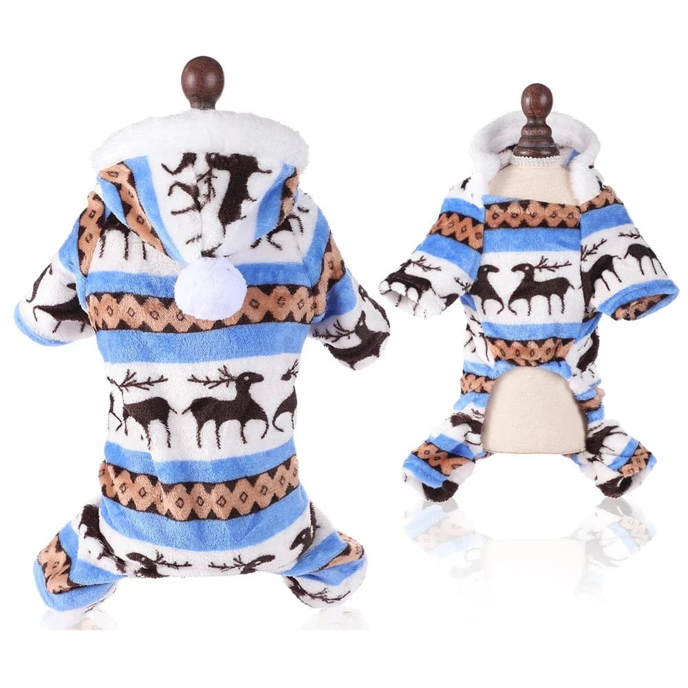 TechnuPet Pet Clothing Blue / S Warm Christmas Dog Pajamas