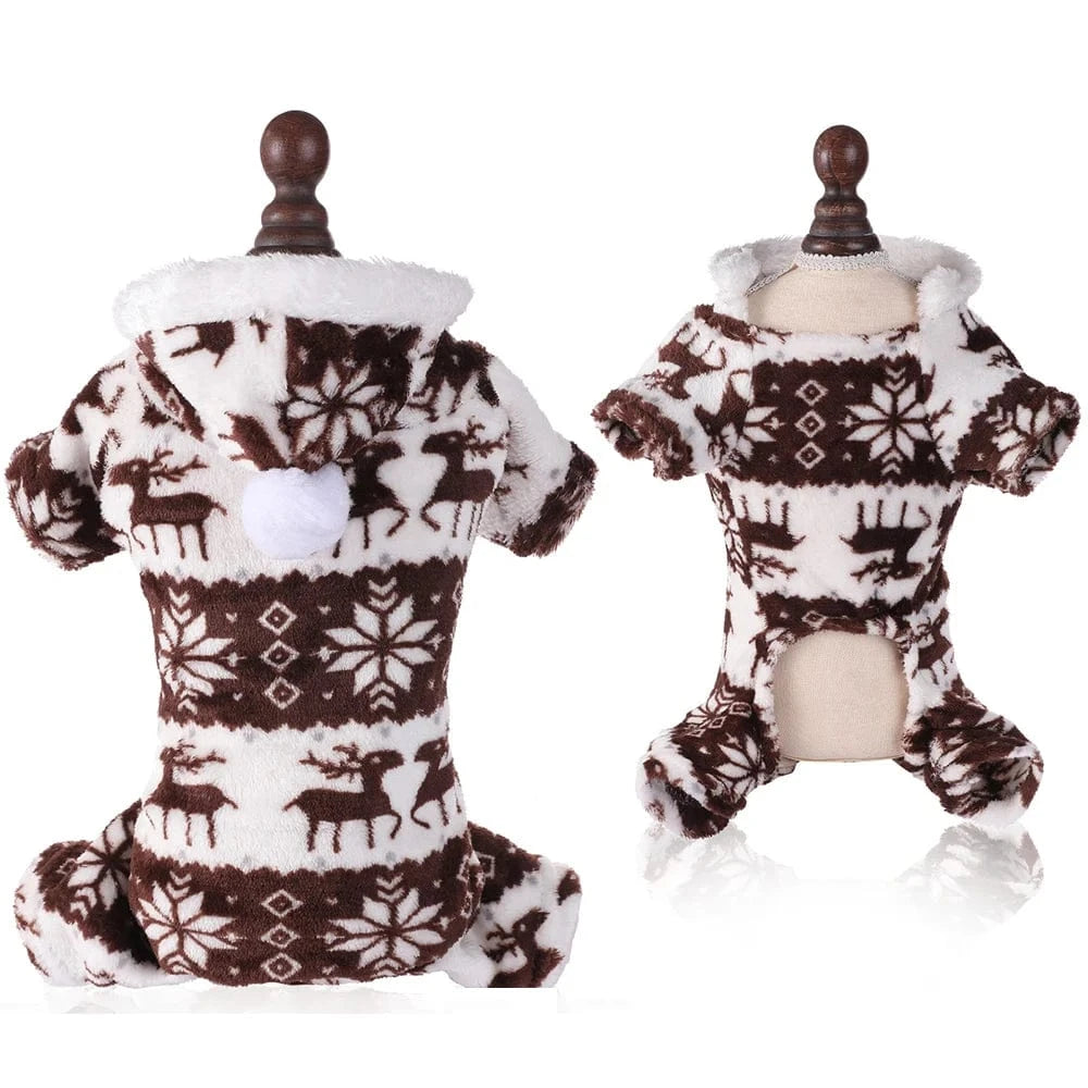 TechnuPet Pet Clothing Brown / 4XL Warm Christmas Dog Pajamas