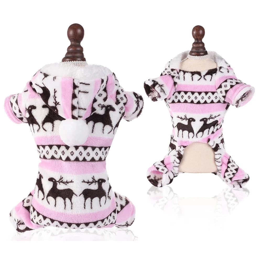 TechnuPet Pet Clothing Pink / M Warm Christmas Dog Pajamas