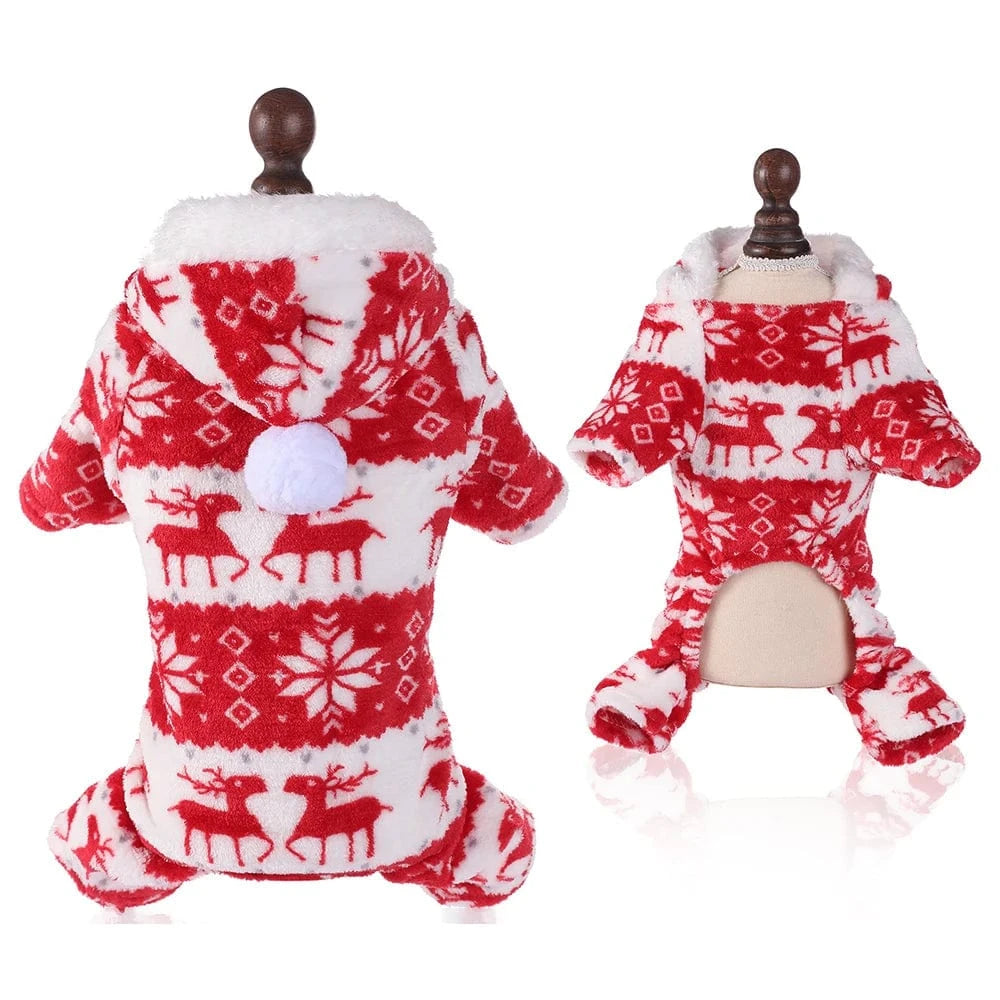 TechnuPet Pet Clothing Red / S Warm Christmas Dog Pajamas
