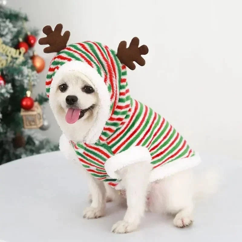 TechnuPet Dog Christmas Outfit Stripe / XS(old) Warm Christmas Hoodie for Dogs