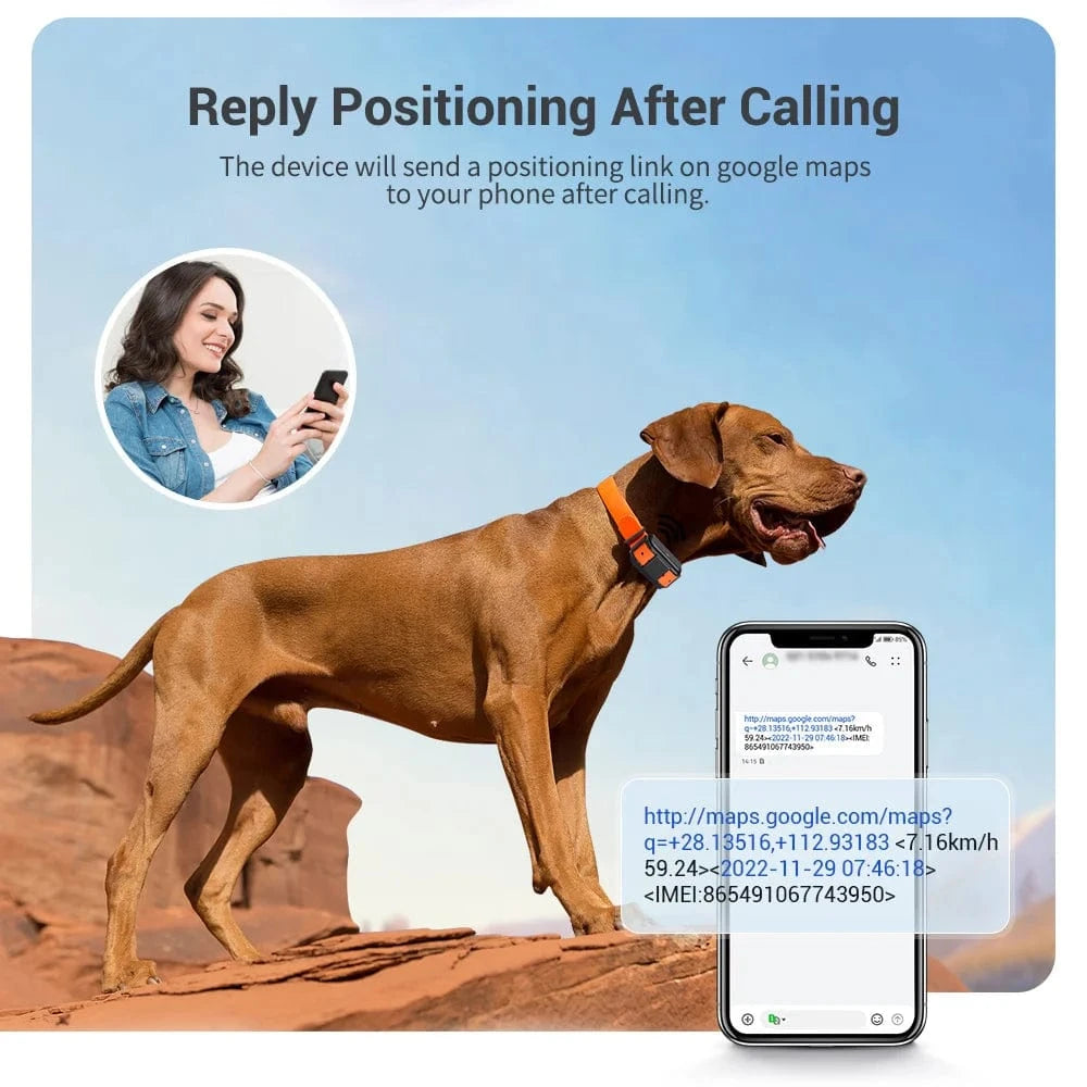 TechnuPet Dog GPS Tracker Lifetime Platform / CHINA Waterproof 4G Pet GPS Tracker
