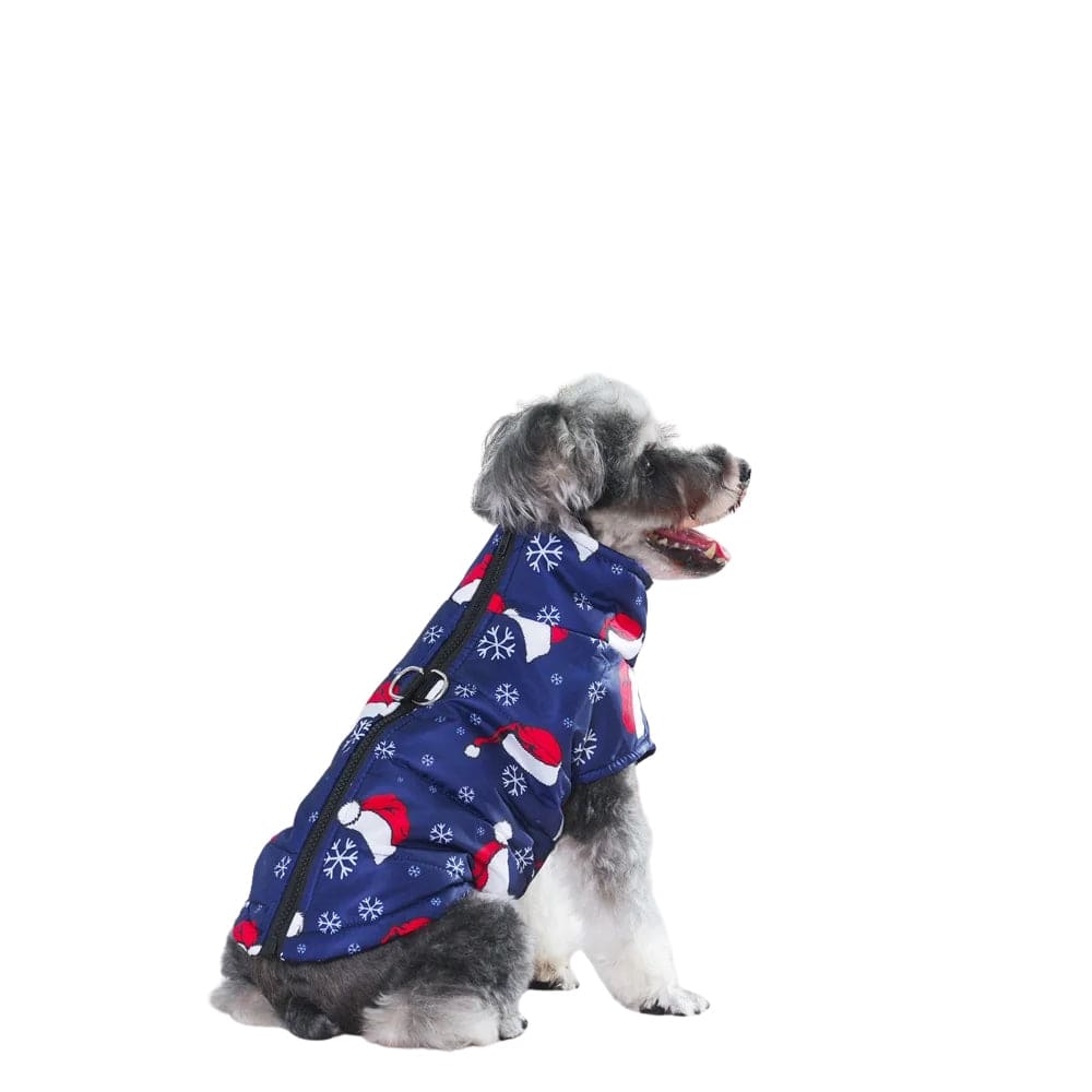 TechnuPet Dog Christmas Outfit Waterproof Christmas Print Dog Jacket Coat
