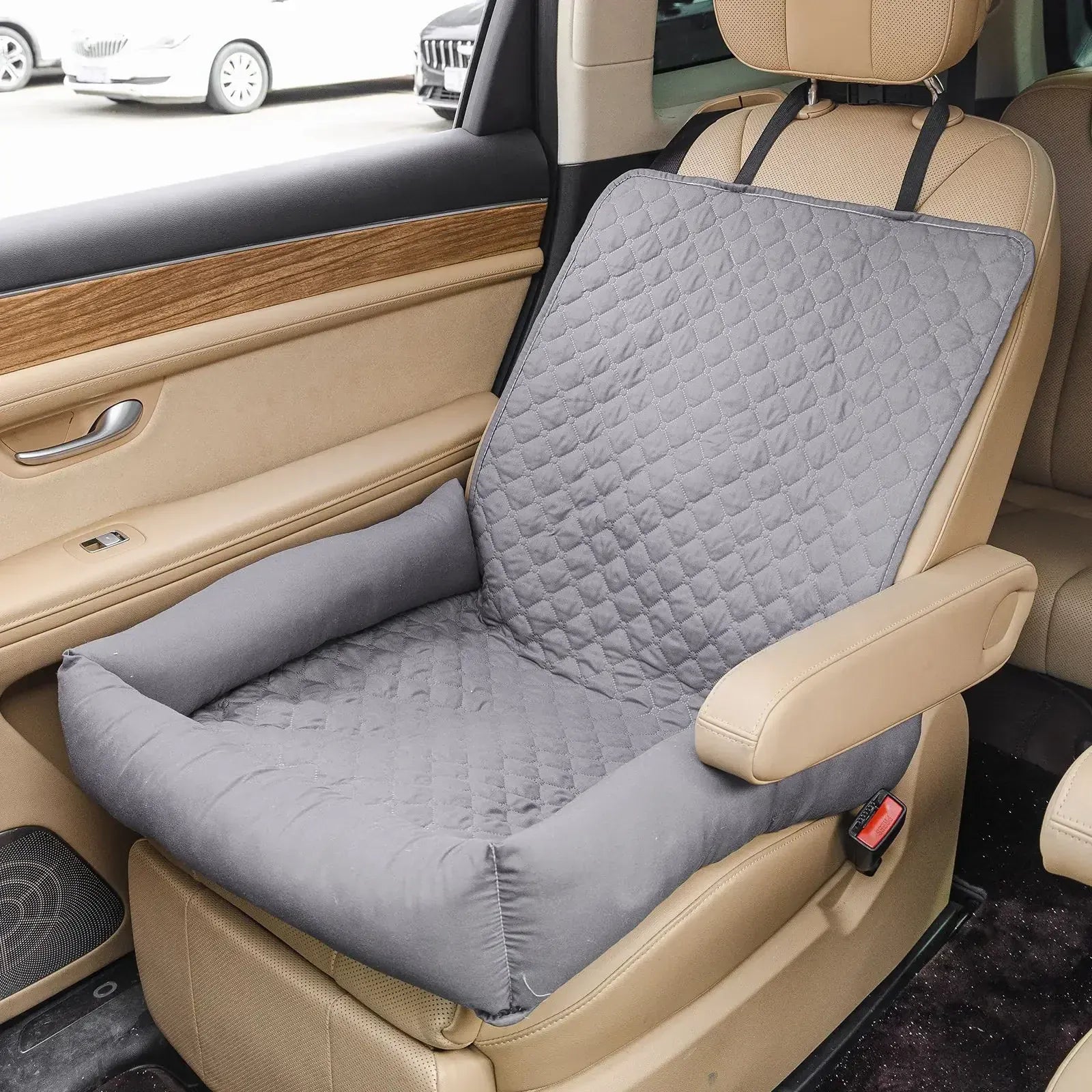 TechnuPet Car Accessories for Dogs GRAY Waterproof Dog Car Seat Cover