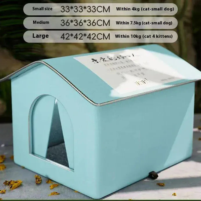 TechnuPet Cat House Blue / S Waterproof Foldable Outdoor Cat House