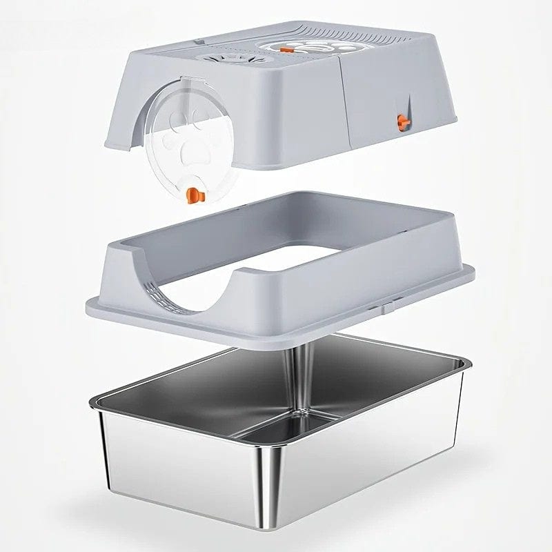 TechnuPet Smart Cat Litter XL Stainless-Steel Cat Litter Box