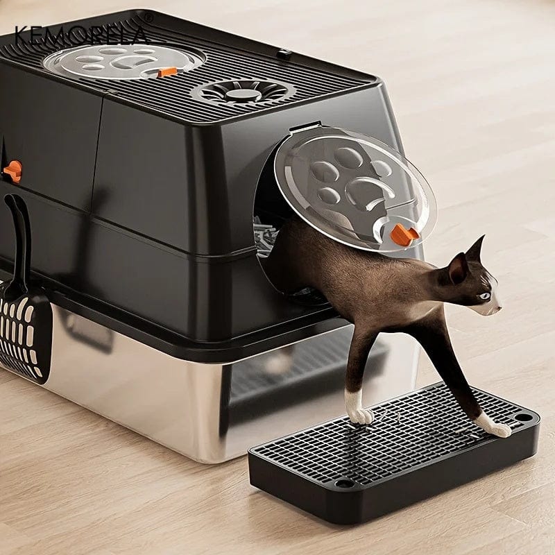 TechnuPet Smart Cat Litter XL Stainless-Steel Cat Litter Box