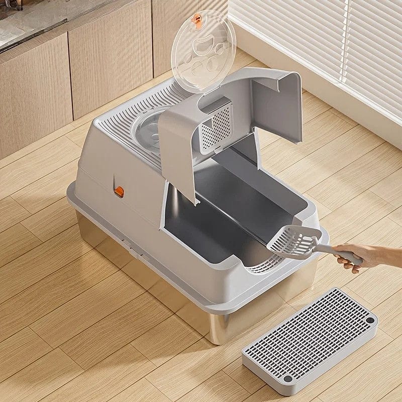 TechnuPet Smart Cat Litter XL Stainless-Steel Cat Litter Box