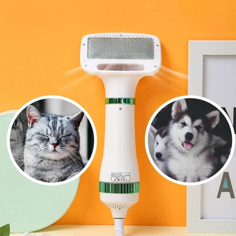 TechnuPet Dog Brush 2-in-1 Pet Hair Dryer with Slicker Brush
