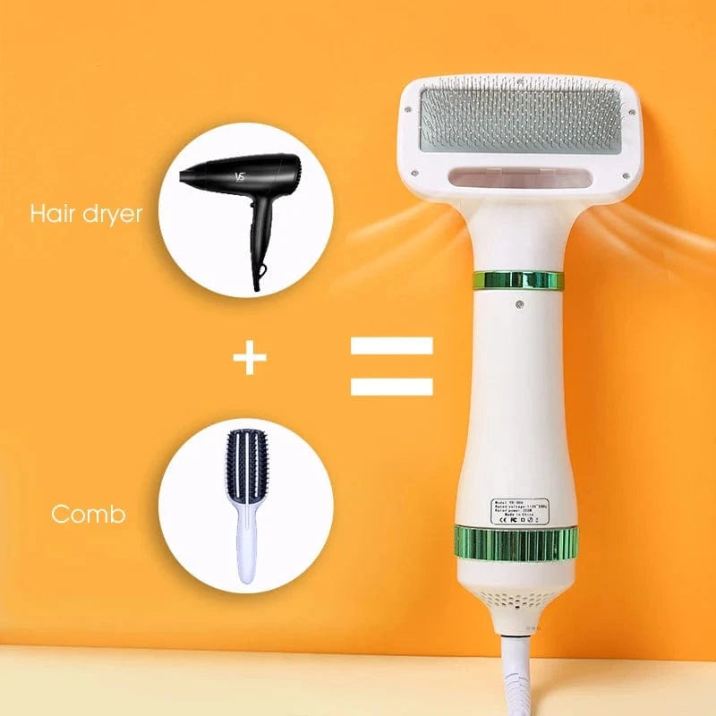TechnuPet Dog Brush 2-in-1 Pet Hair Dryer with Slicker Brush
