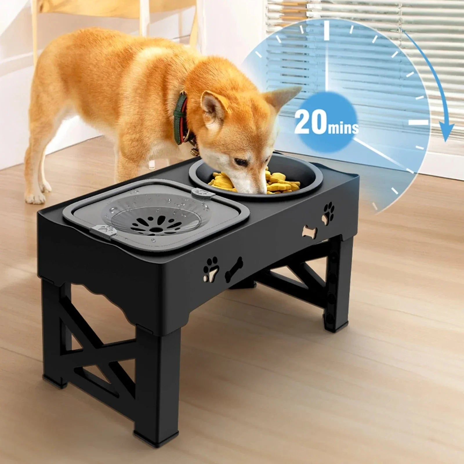 TechnuPet Raised Dog Bowls 3-in-1 Adjustable Pet Feeder