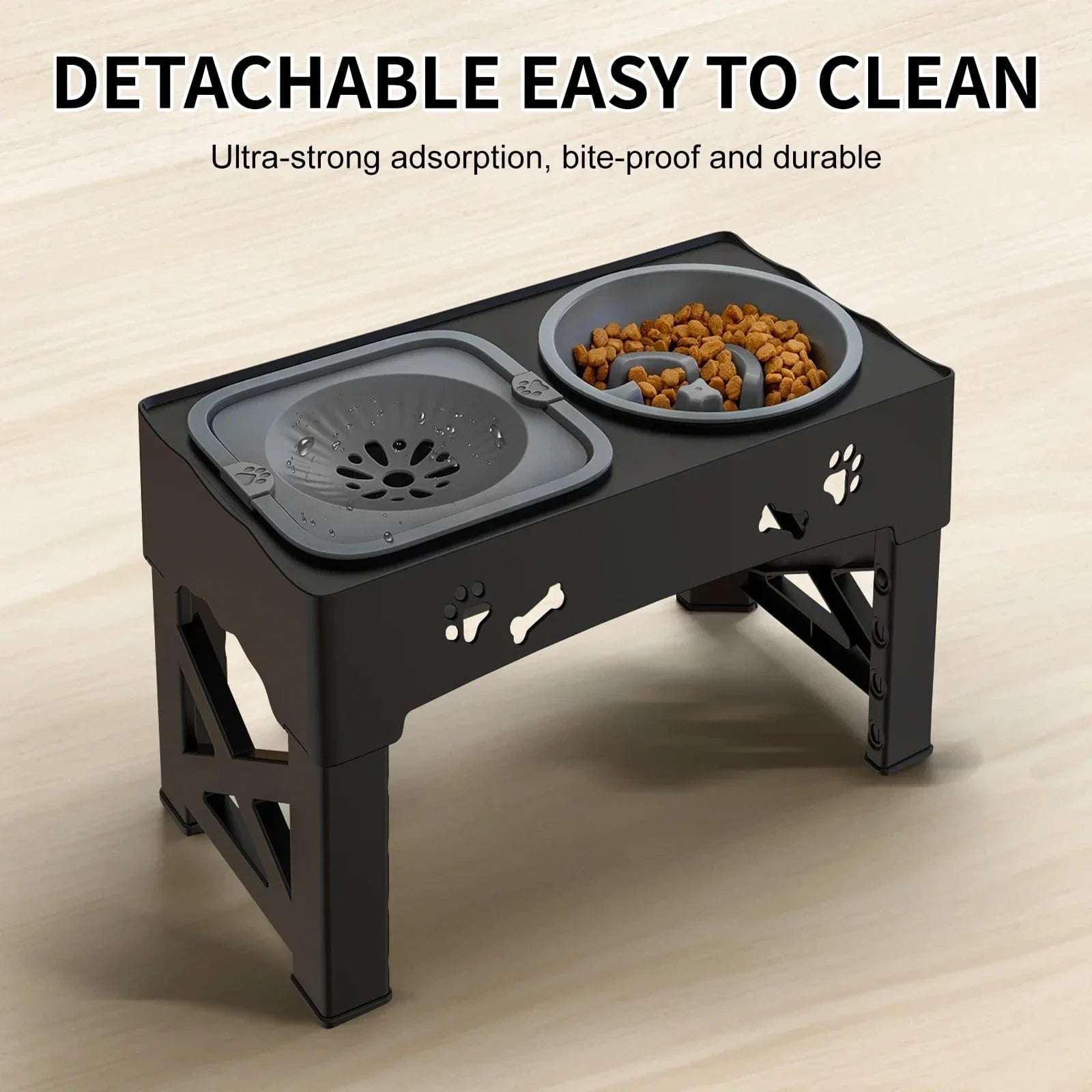 TechnuPet Raised Dog Bowls 3-in-1 Adjustable Pet Feeder
