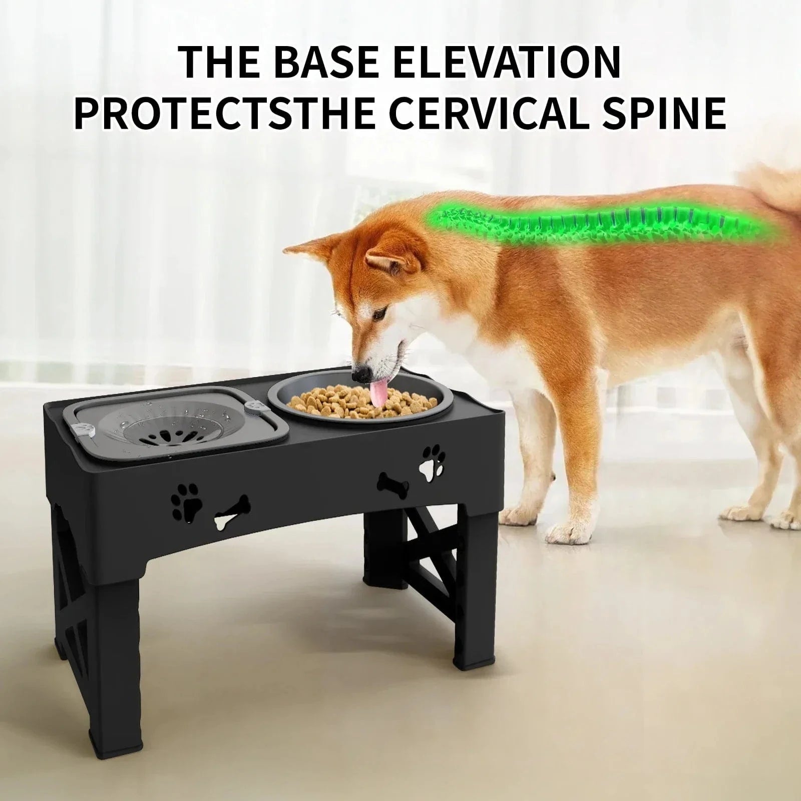 TechnuPet Raised Dog Bowls 3-in-1 Adjustable Pet Feeder