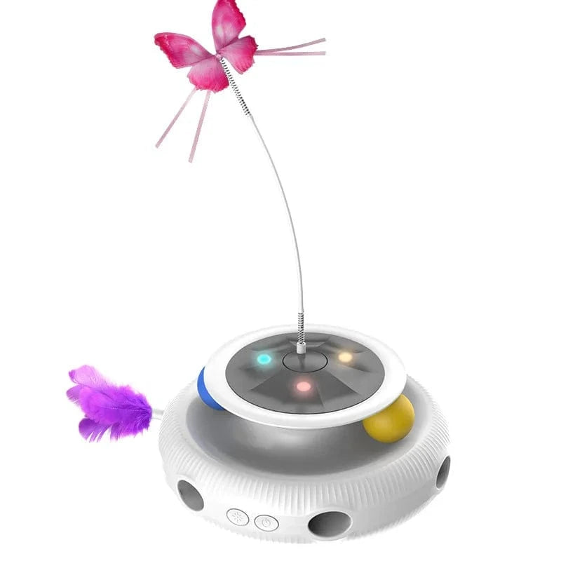 TechnuPet Smart Cat Toys White 3-in-1 Interactive Cat Toy Set