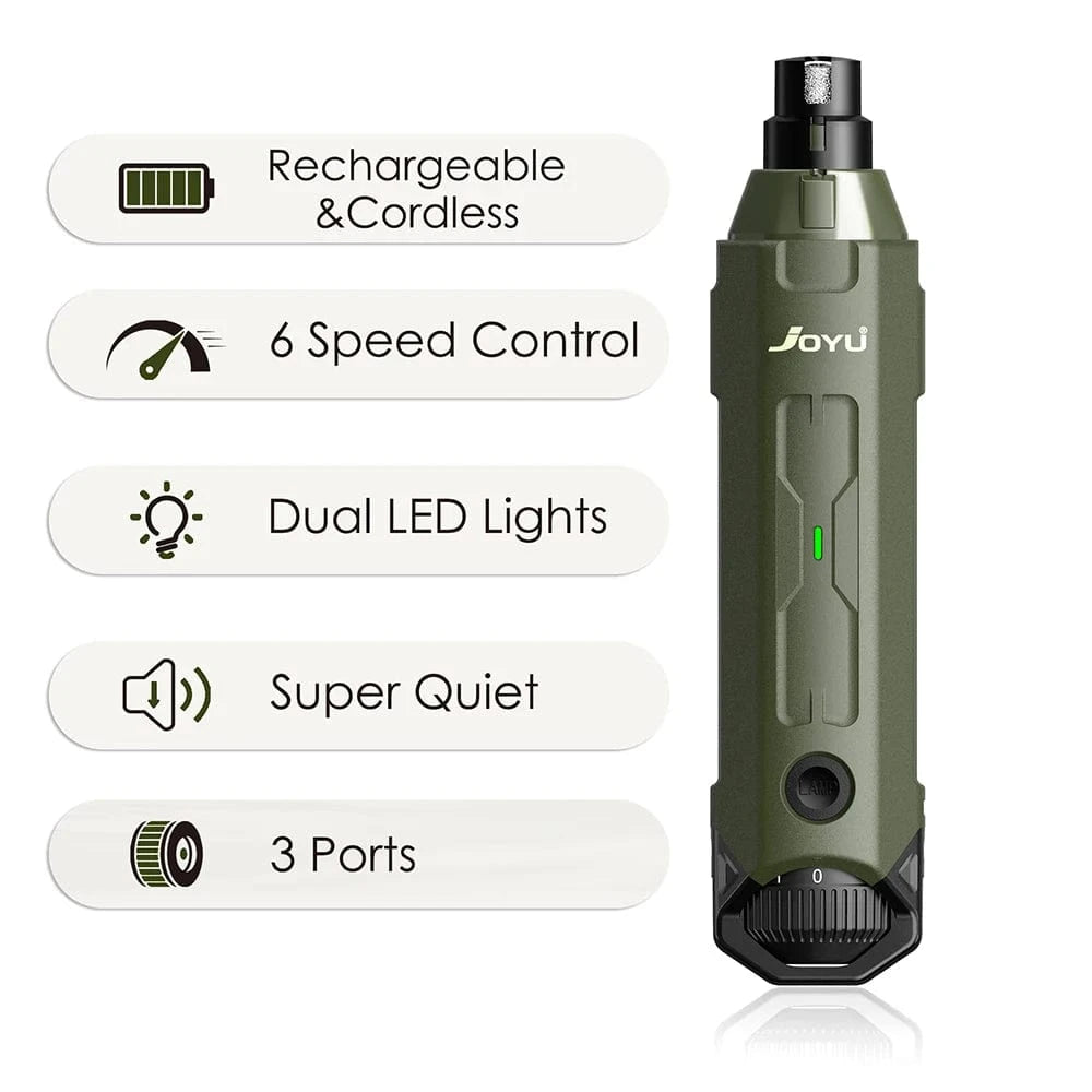 TechnuPet Dog Nail Care Dark Green / CHINA 6-Speed Rechargeable Dog Nail Grinder