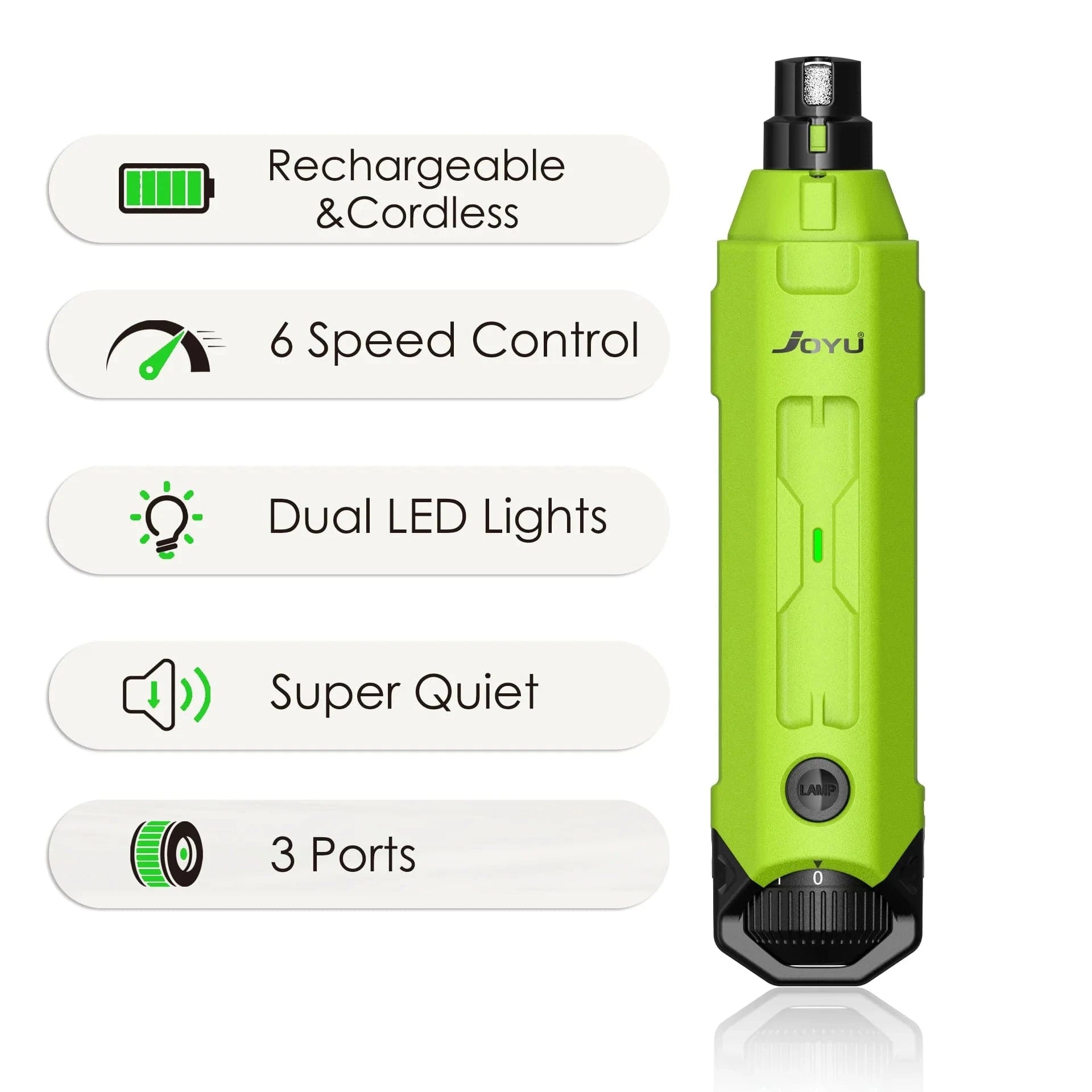 TechnuPet Dog Nail Care Fruit Green / CHINA 6-Speed Rechargeable Dog Nail Grinder