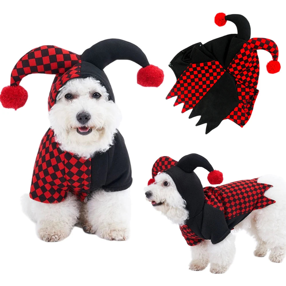 Halloween Clown Pet Costume for Dogs and Cats