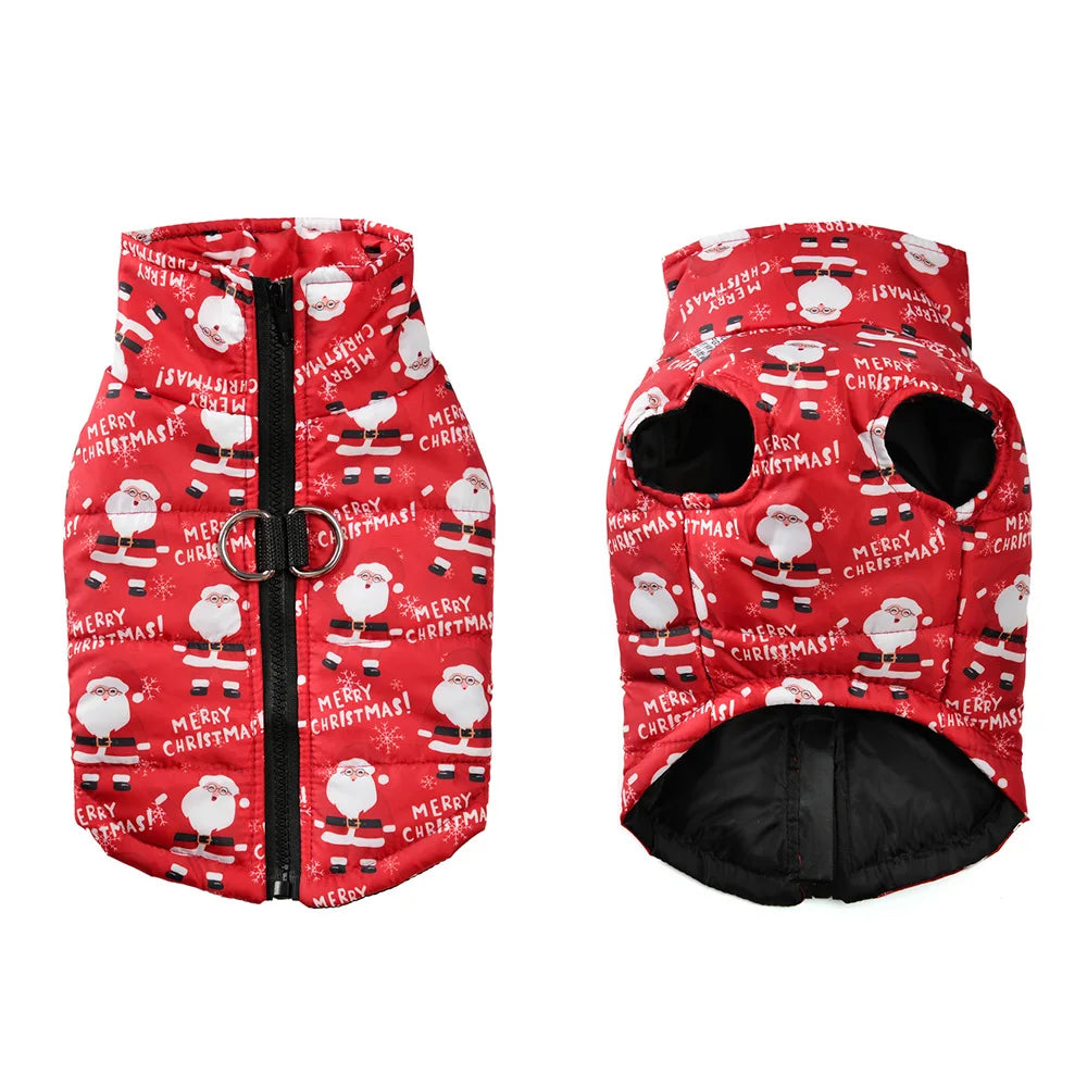 Waterproof Christmas Print Dog Jacket Coat