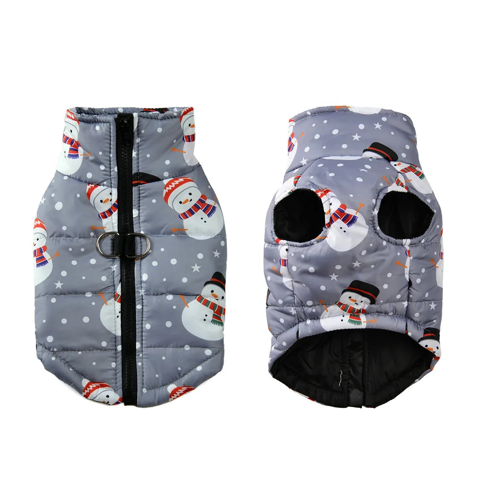 Waterproof Christmas Print Dog Jacket Coat