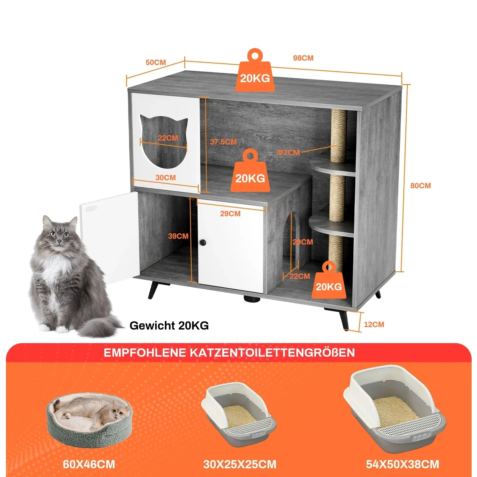 TechnuPet Cat Litters Cat Litter Box Cabinet