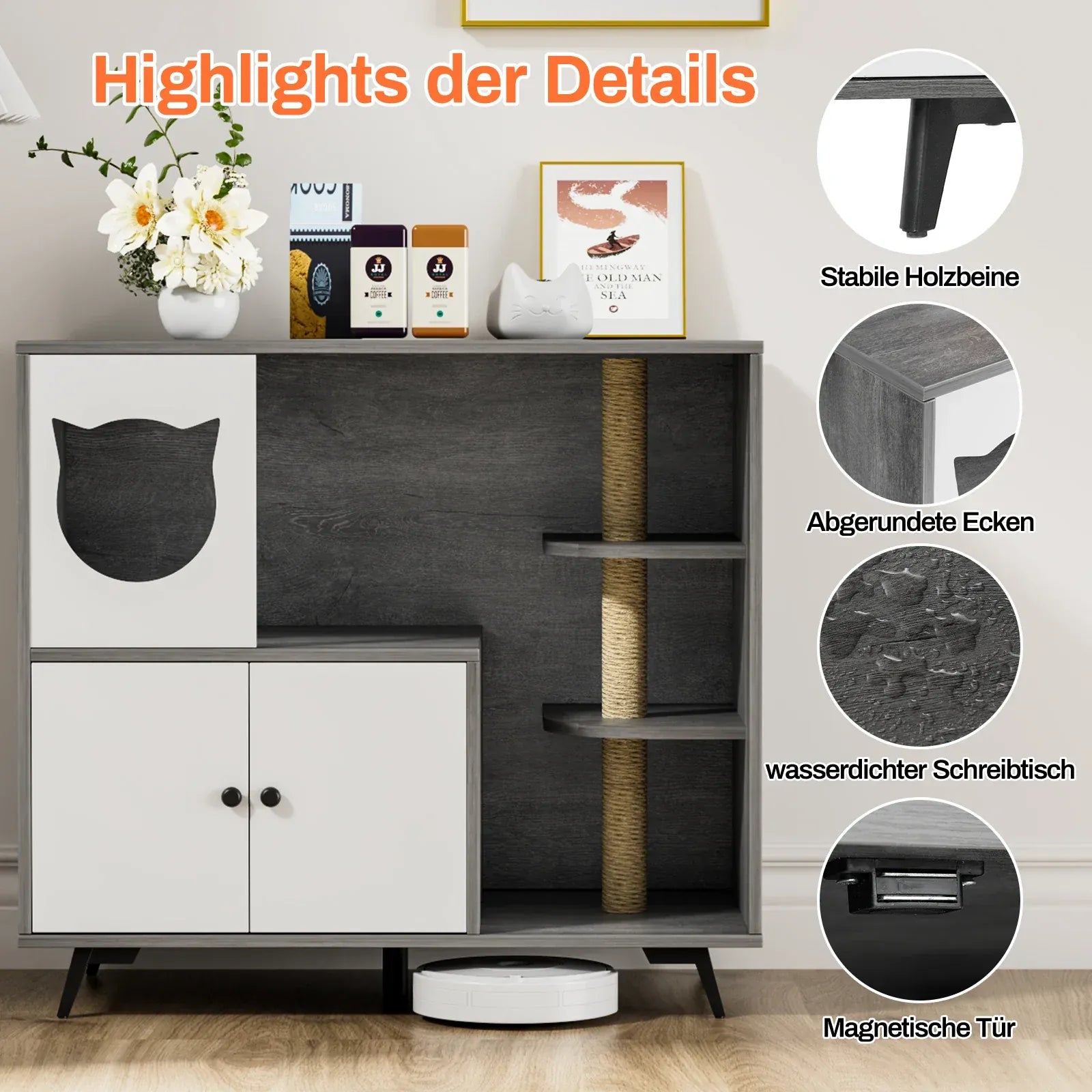 TechnuPet Cat Litters Cat Litter Box Cabinet