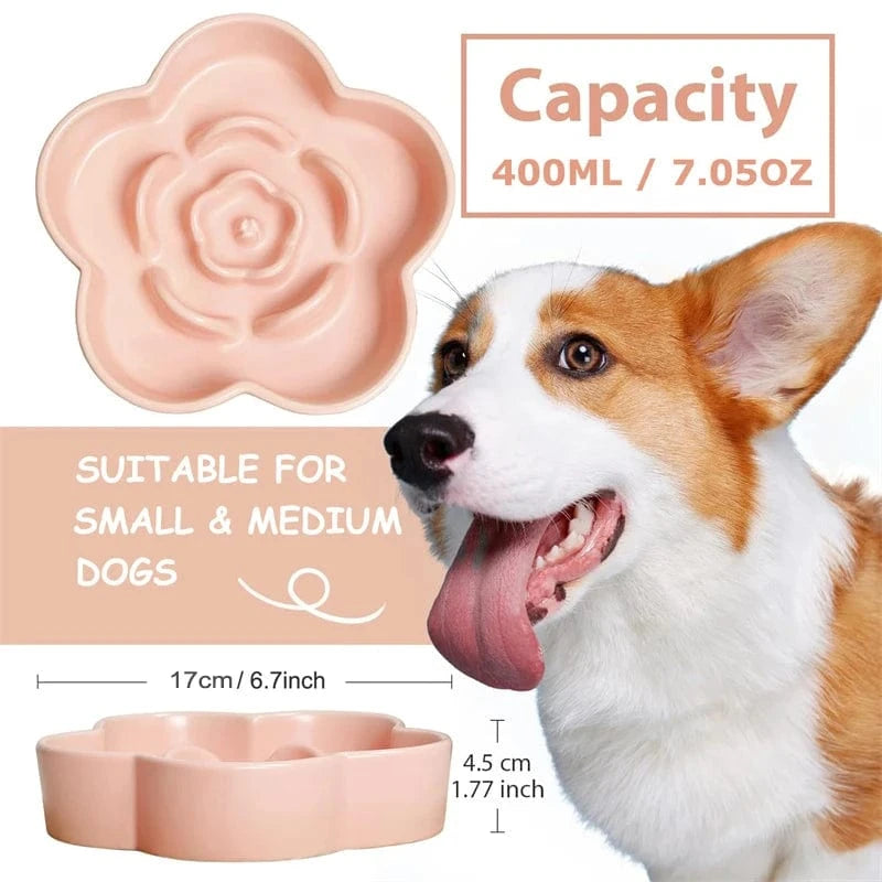 TechnuPet Slow Feeder Dog Bowl Ceramic Slow Feeder Dog Bowl