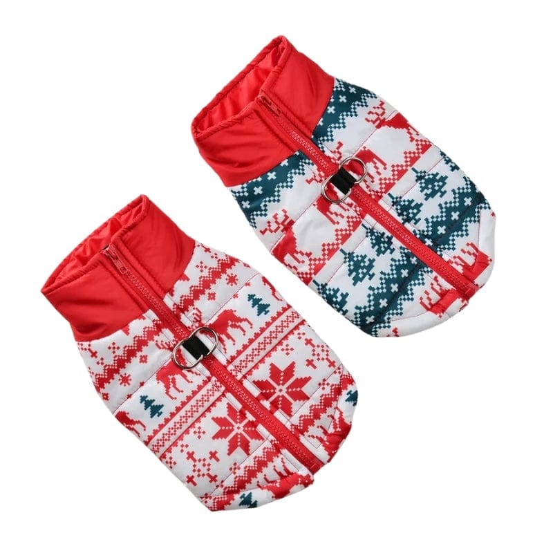 TechnuPet Dog Life jacket Christmas Print Warm Dog Jacket for Small Dogs