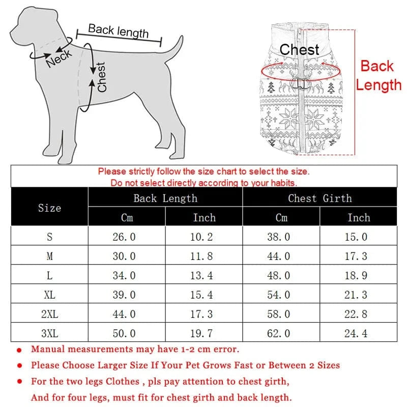 TechnuPet Dog Life jacket Christmas Print Warm Dog Jacket for Small Dogs