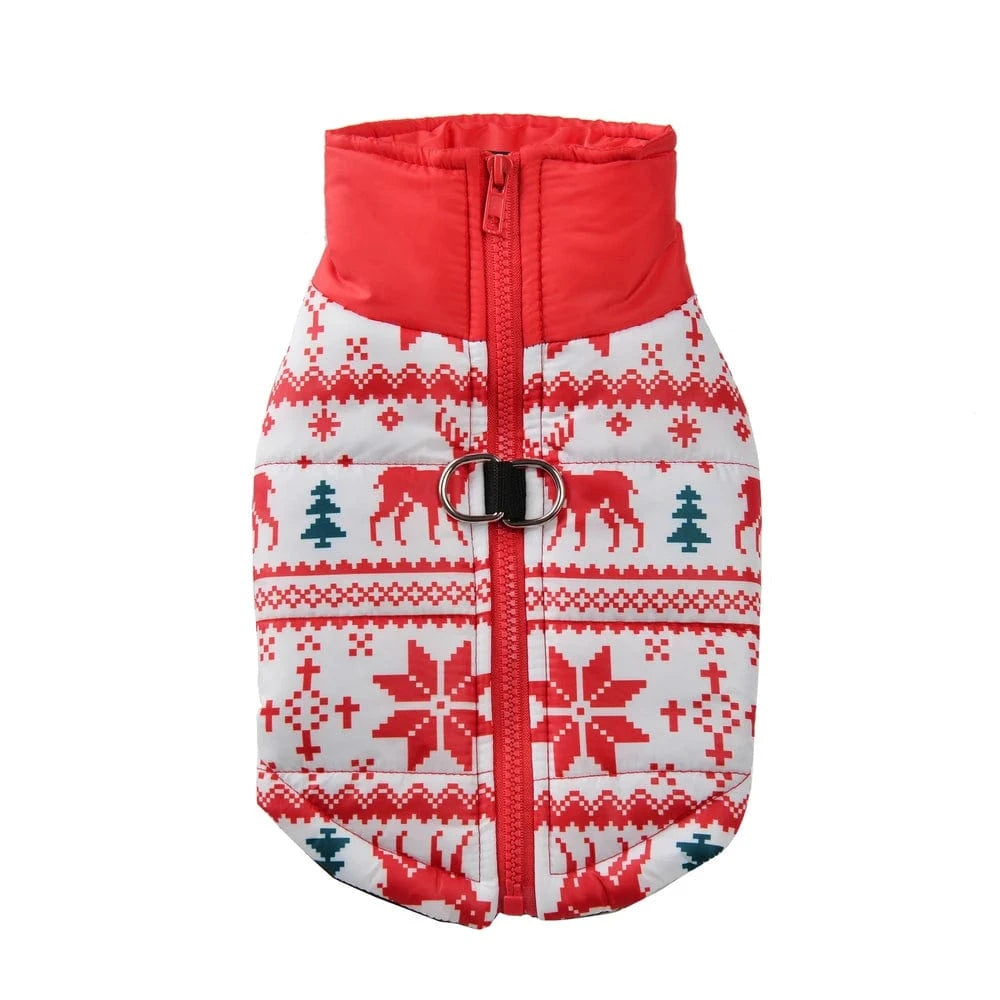 TechnuPet Dog Life jacket Christmas Print Warm Dog Jacket for Small Dogs
