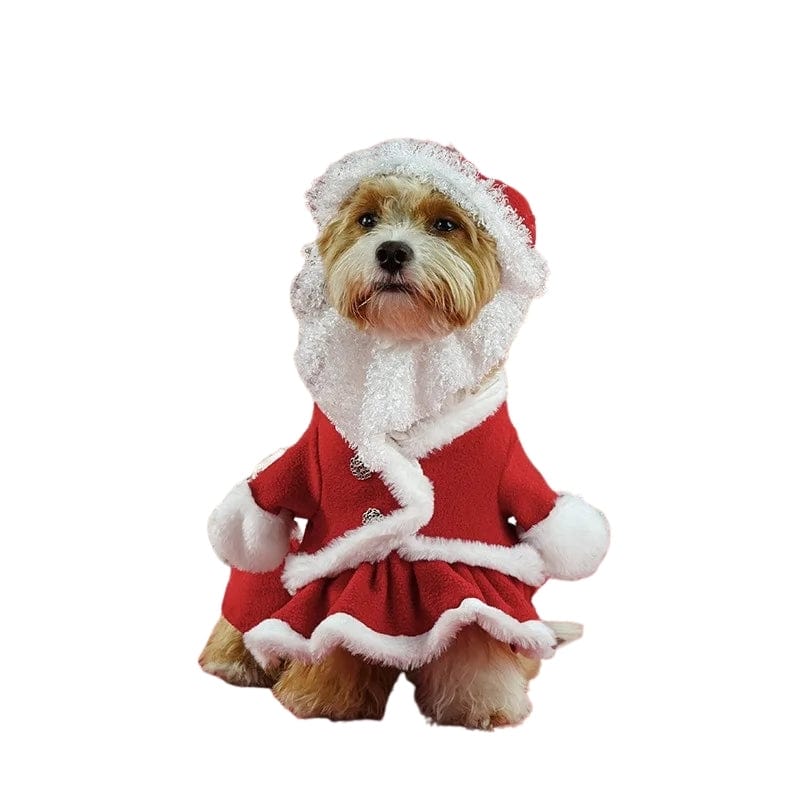 TechnuPet Dog Christmas Outfit Christmas Santa Claus Pet Costume with Hat