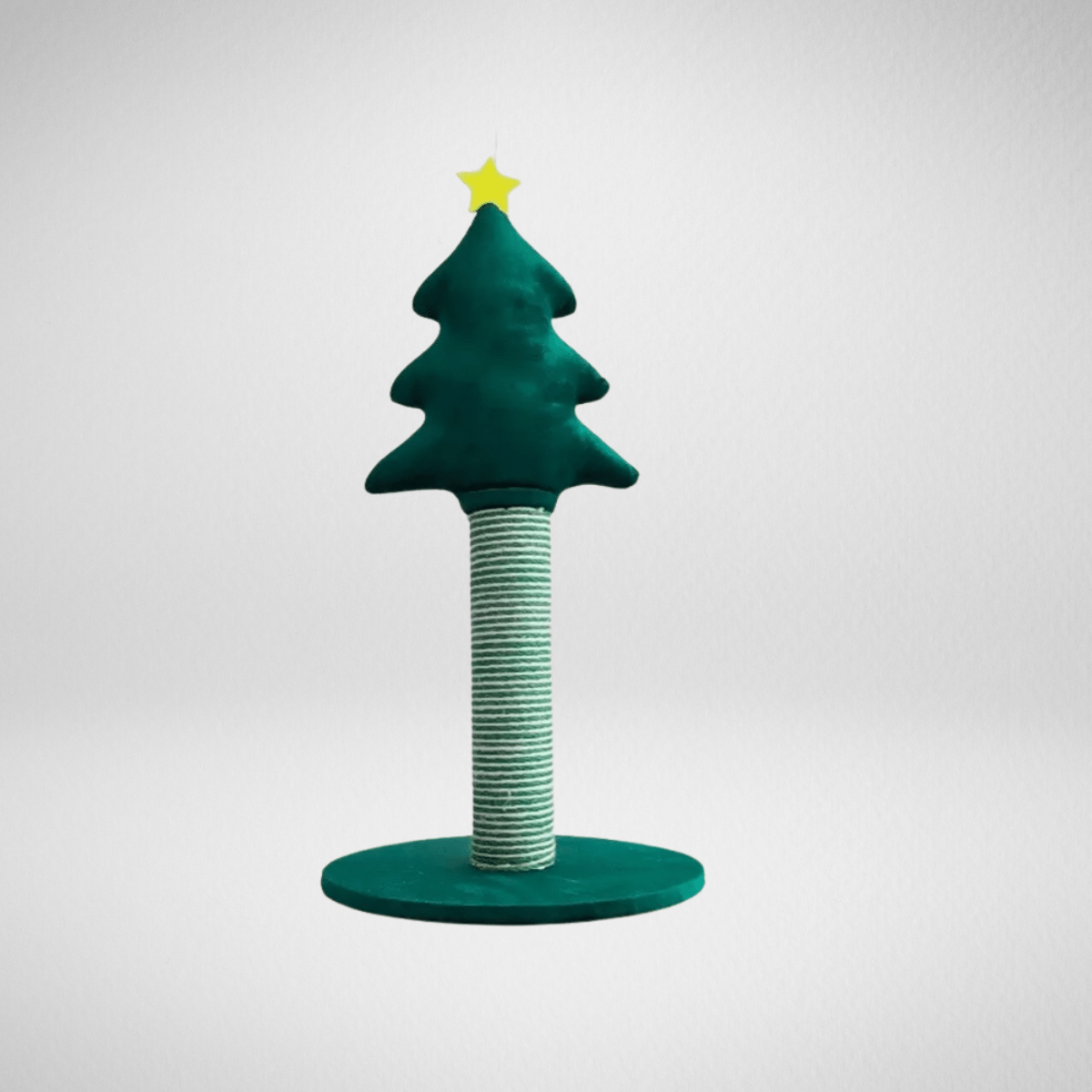 TechnuPet Cat Scratching Post Green / 30x30x58cm Christmas Tree Cat Scratching Post with Sisal Base