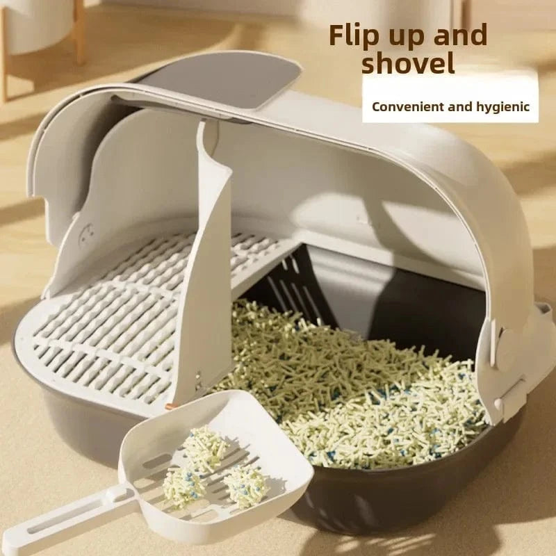 TechnuPet Smart Cat Litter Closed Corridor Cat Litter Box