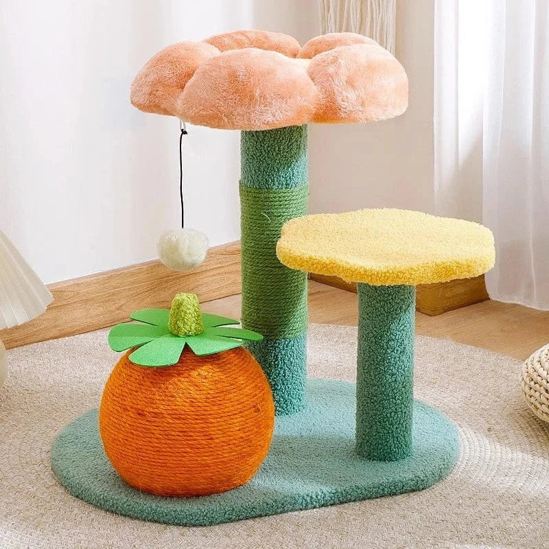 TechnuPet Cat Scratching Post Flower Colourfull Flower Cat Scratching Post