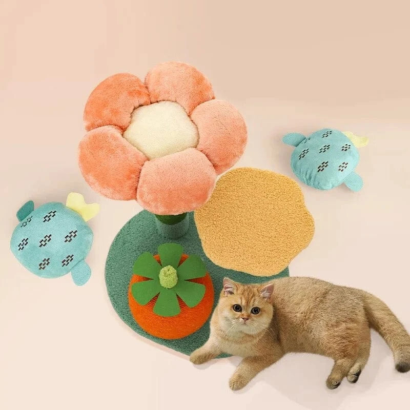 TechnuPet Cat Scratching Post Flower Colourfull Flower Cat Scratching Post