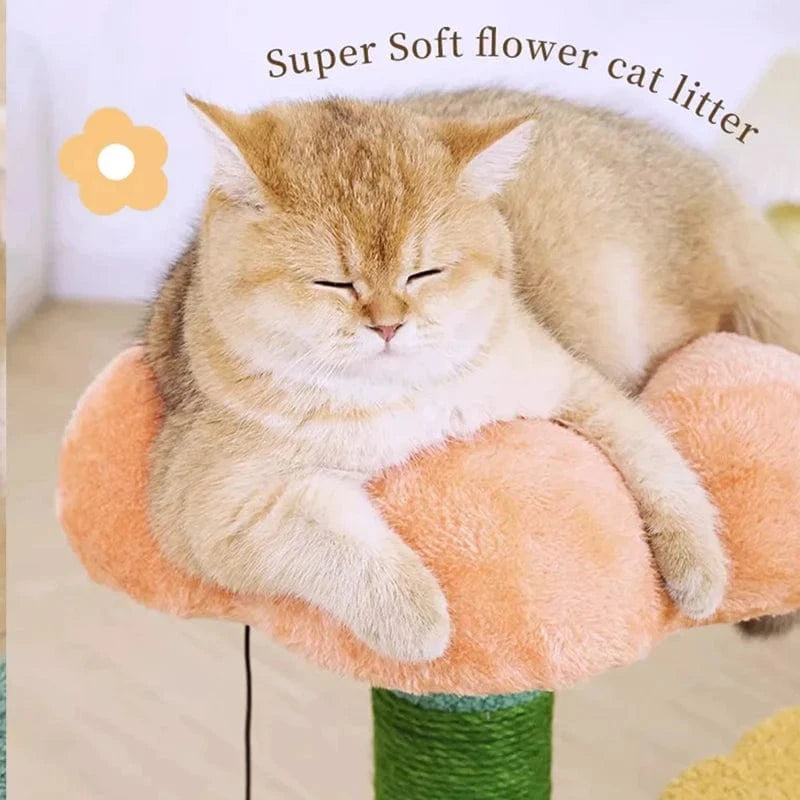 TechnuPet Cat Scratching Post Flower Colourfull Flower Cat Scratching Post