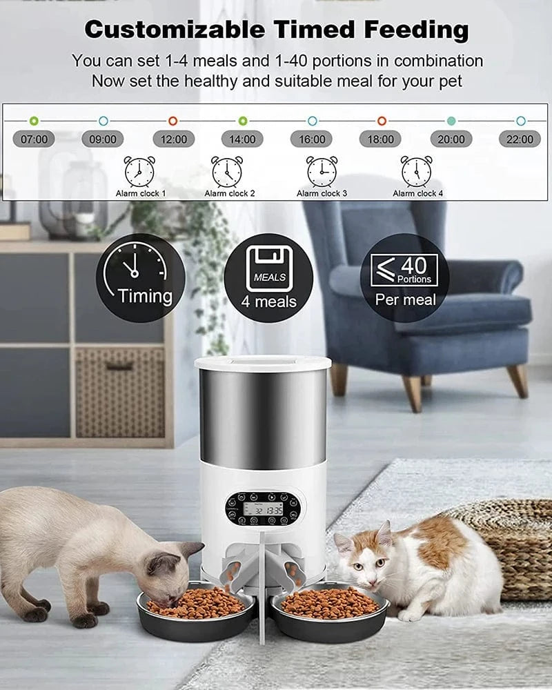 TechnuPet Dual-Meal Smart Pet Feeder