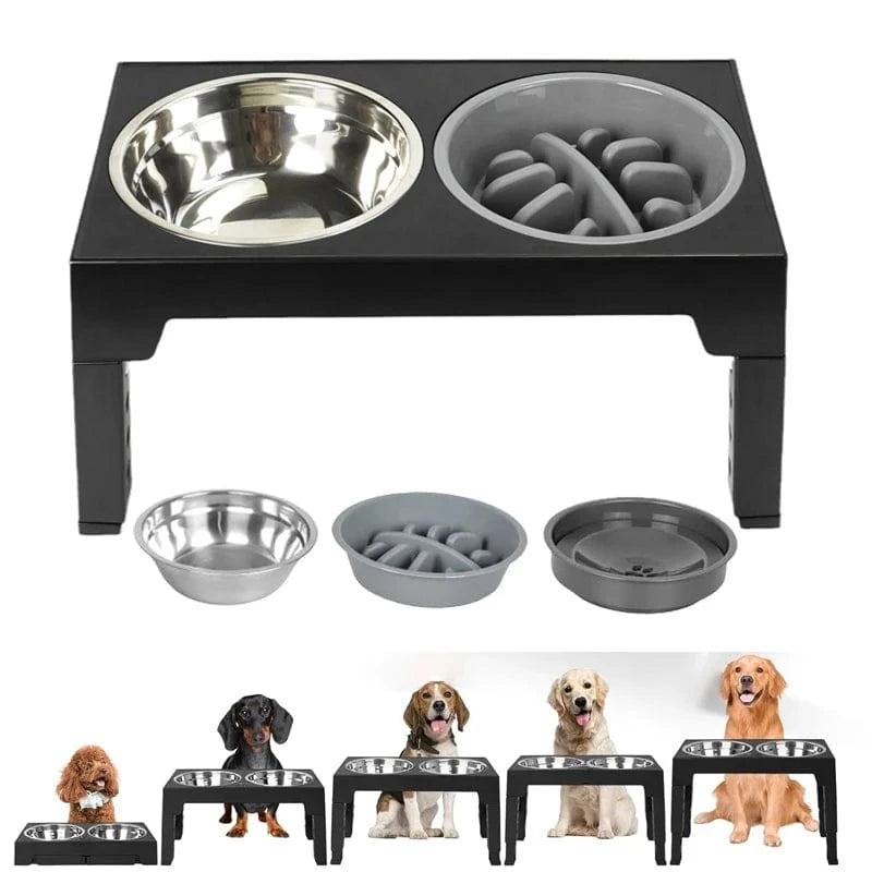 TechnuPet Slow Feeder Dog Bowl Elevated Dog Feeder