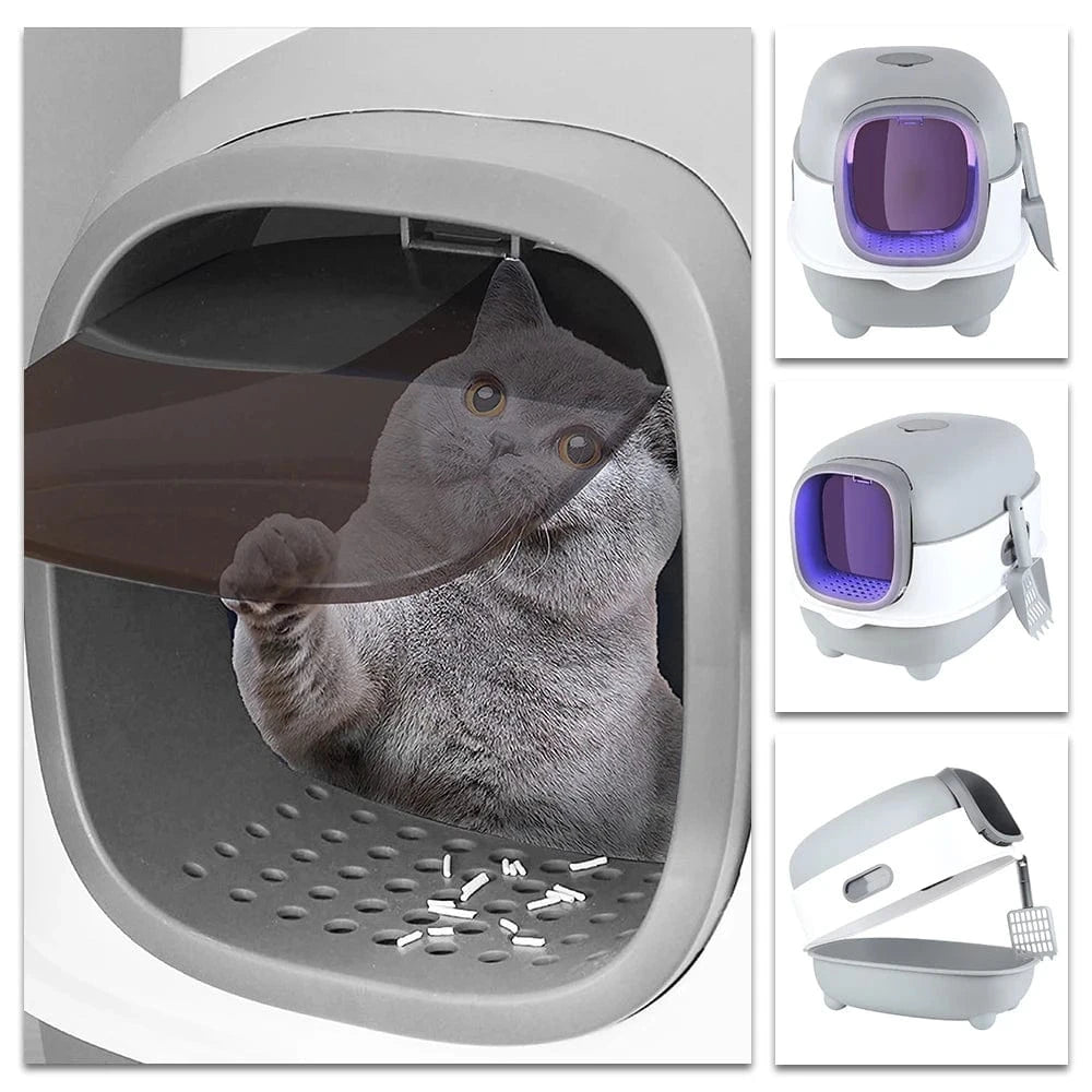 TechnuPet Cat Litters Enclosed Dome Cat Litter Box with Scoop