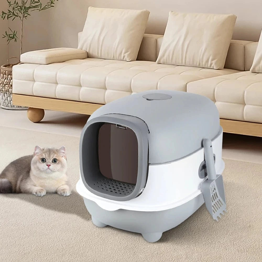 TechnuPet Cat Litters Enclosed Dome Cat Litter Box with Scoop