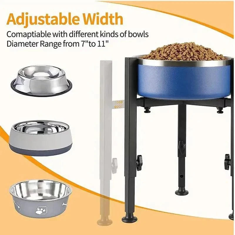TechnuPet Raised Dog Bowls Metal Adjustable Raised Dog Bowl Stand