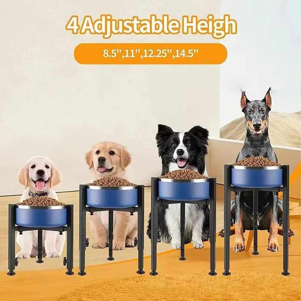 TechnuPet Raised Dog Bowls Metal Adjustable Raised Dog Bowl Stand