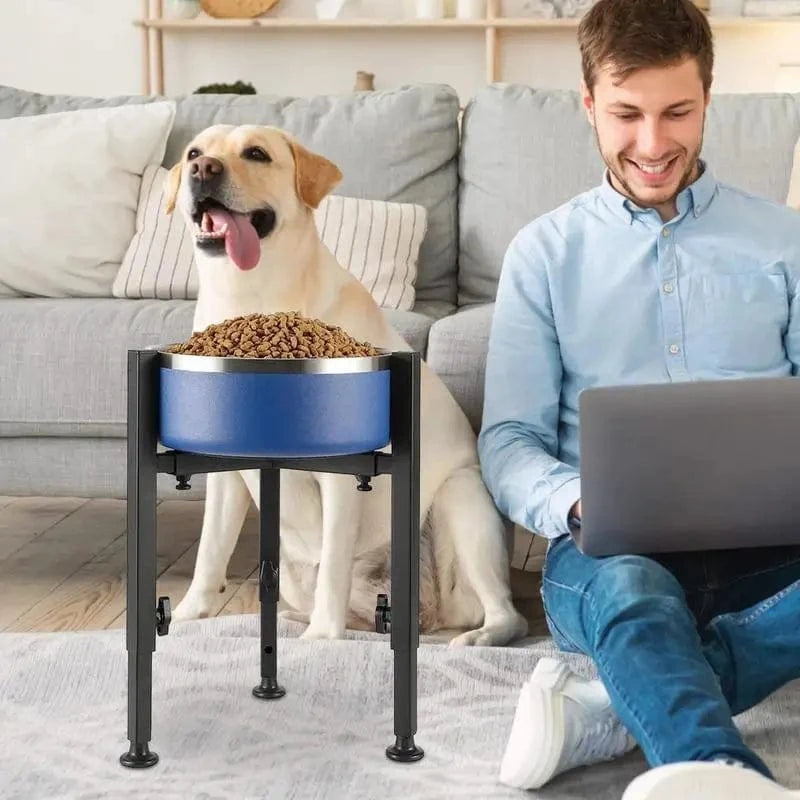 TechnuPet Raised Dog Bowls Metal Adjustable Raised Dog Bowl Stand