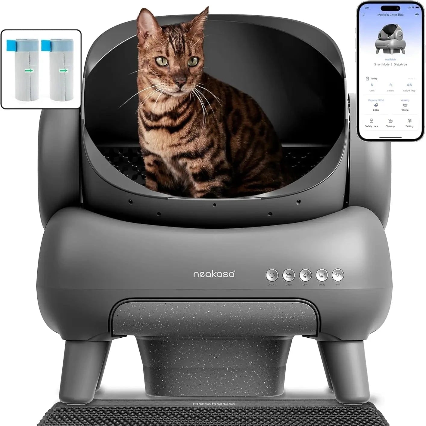 TechnuPet Smart Cat Litter GRAY / XXL / Germany Open-Top Self-Cleaning Litter Box