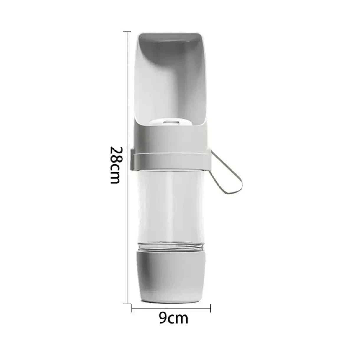 TechnuPet Smart Cat Feeder Gery Portable Pet Water Bottle with Food Storage