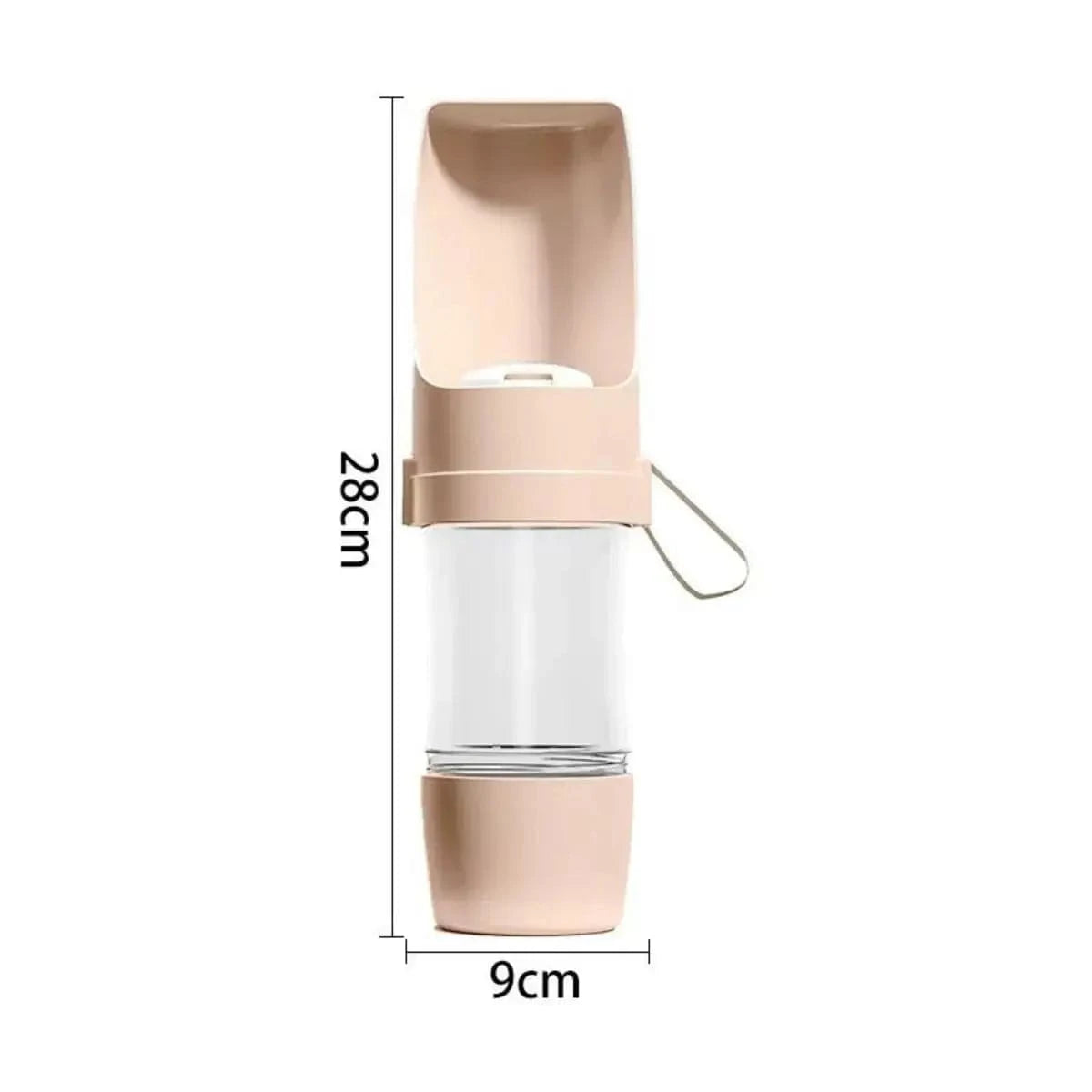 TechnuPet Smart Cat Feeder Pink Portable Pet Water Bottle with Food Storage