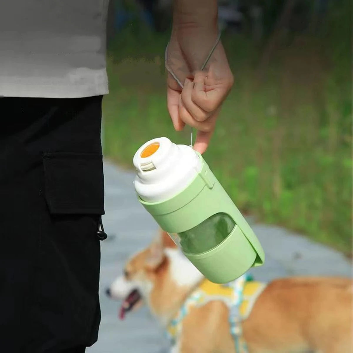 TechnuPet Smart Cat Feeder Portable Pet Water Bottle with Food Storage