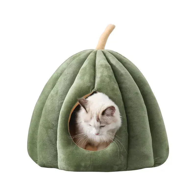TechnuPet Cat Bed Green / 40x40x35cm Pumpkin Warm Cat Bed