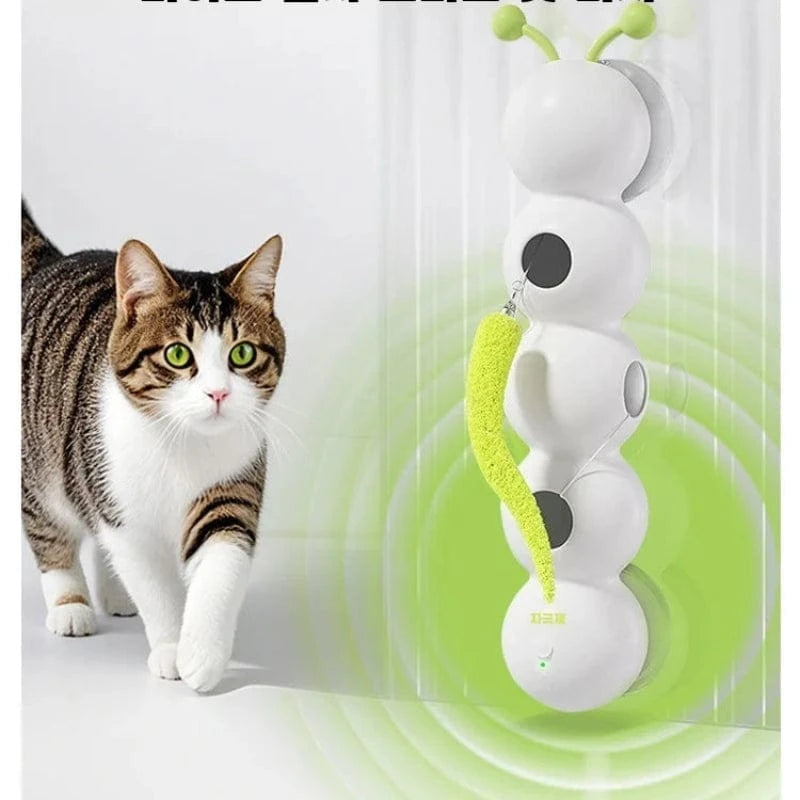 TechnuPet Smart Cat Toys White / XS（old） Self-Entertainment Caterpillar Cat Toy with Feather