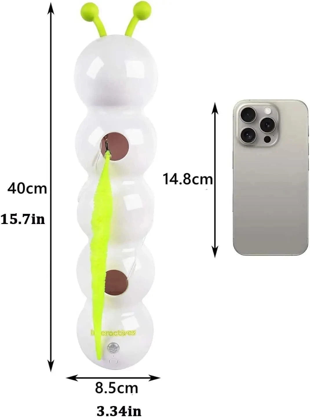 TechnuPet Smart Cat Toys White / XS（old） Self-Entertainment Caterpillar Cat Toy with Feather