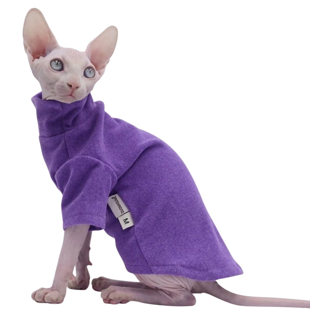 TechnuPet Cat Sweaters purple / XXL Soft Cotton Sphynx Winter Sweater